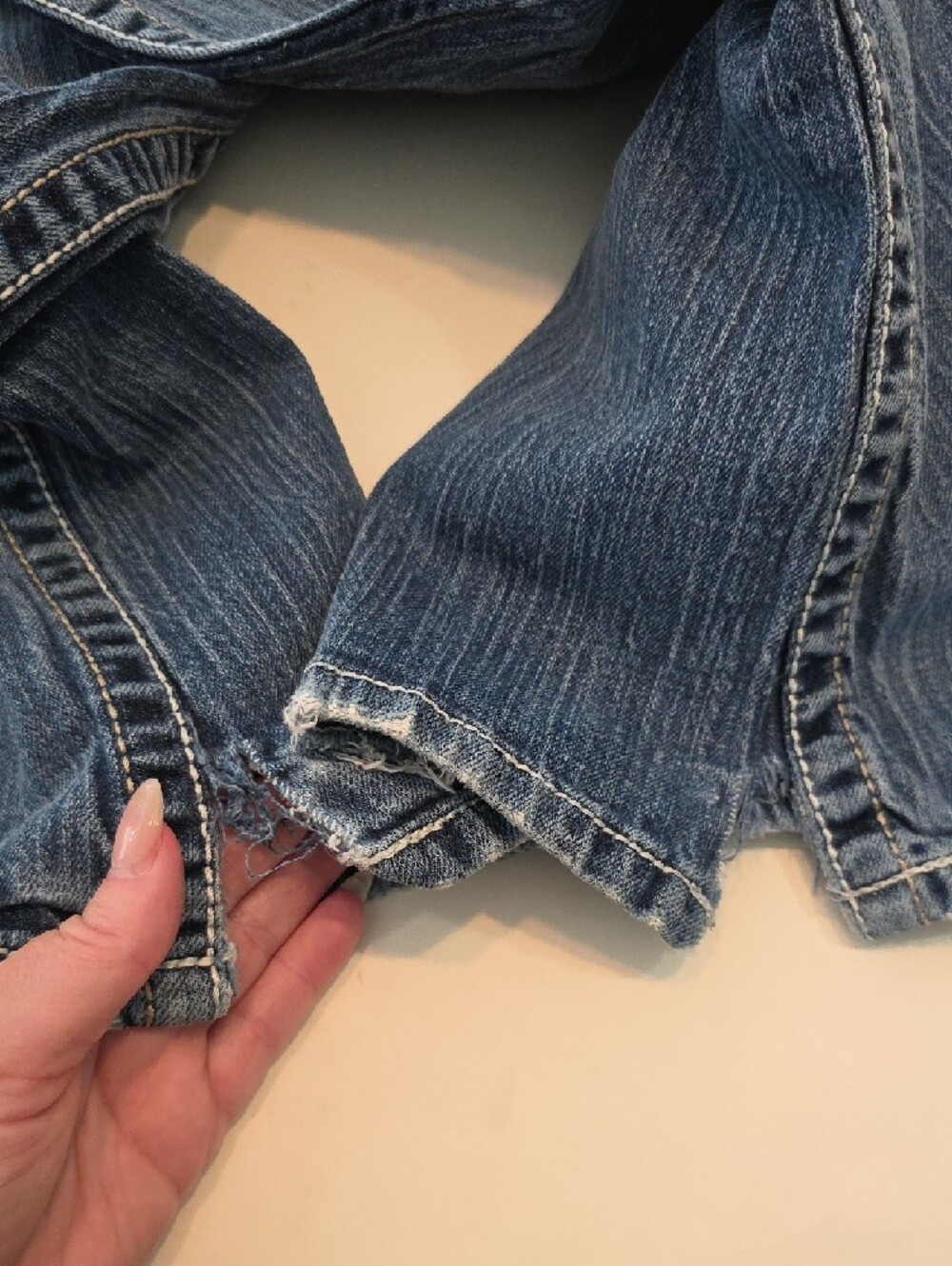 BKE Sabrina Bootcut Jeans 28x35.5 Stretch Blue Distressed Long Inseam Low Rise - Picture 13 of 15